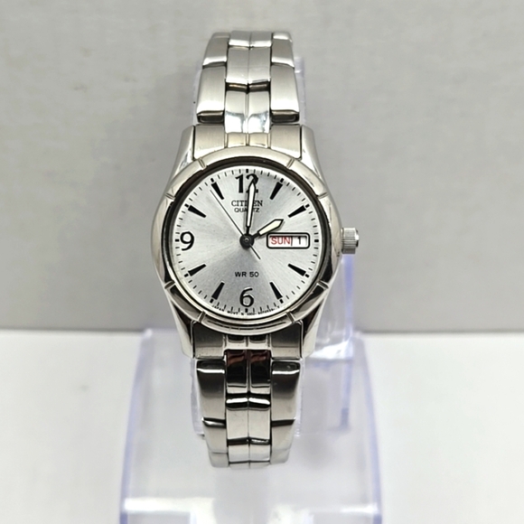 Citizen Accessories - Citizen 1002 S047439 Womens Quartz Watch Silver Analog New Battery Day Date Runs